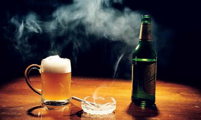 alkohol és dohányzás, mint az emlő osteochondrosis oka